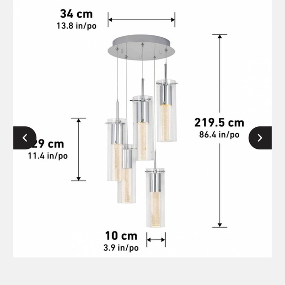 Artika 5 globe holographic pendant light. - Picture 2 of 7